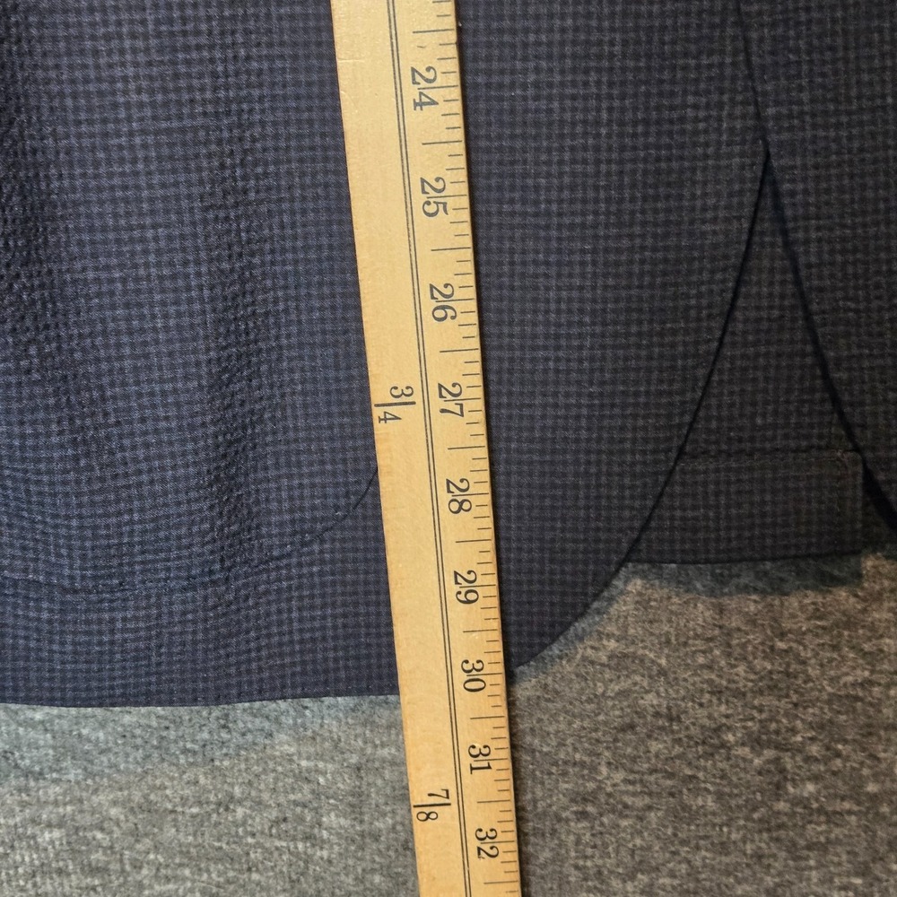 Banana Republic Blazer Mens 38R Blue Slim Fit Performance Wool Seersucker Check - Picture 6 of 12